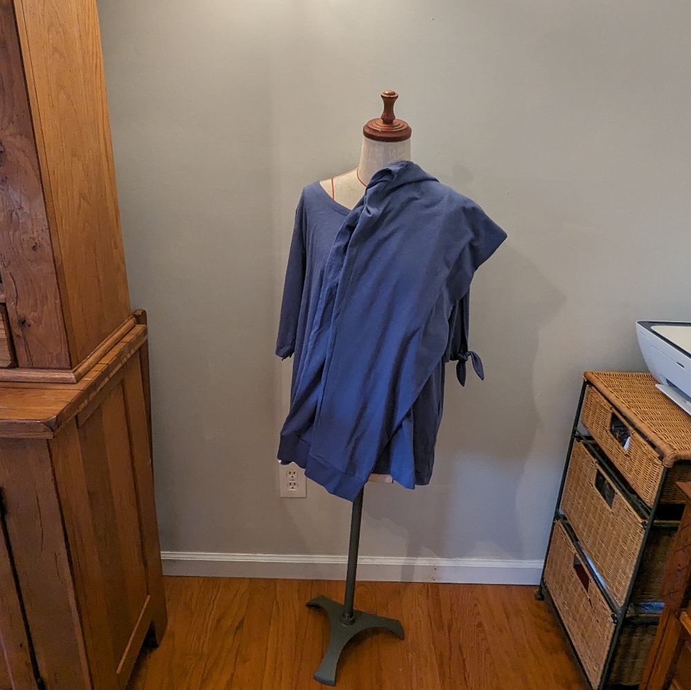 NWOT PajamaGram Size XL Women Pajama Set Cotton Blue Loose Relaxed